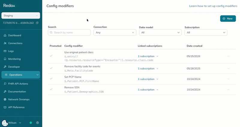 Linking one config modifier across multiple subscriptions