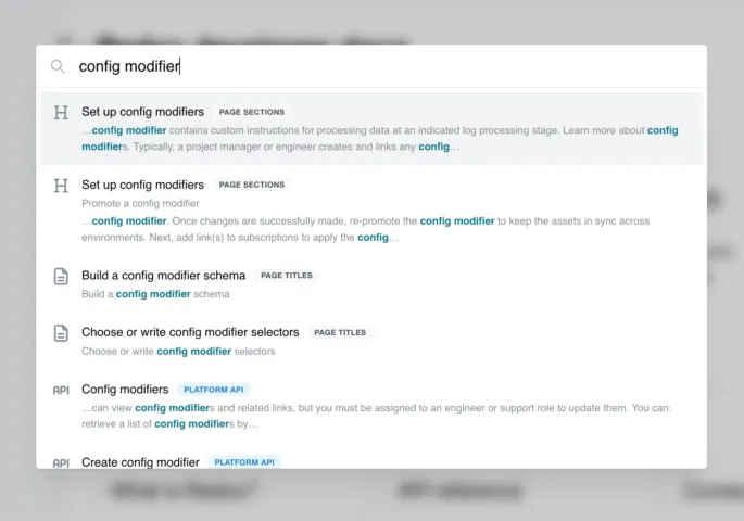 Smarter dev docs search